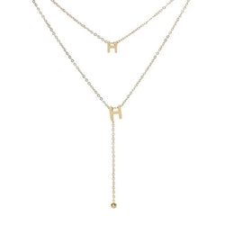 Titanium Steel Summer Letter H Necklace Light Luxury Niche Double Clavicle Chain Female
