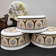 طاقية صلاة رجالية مسلمة – قبعة تقيه كوفية إسلامية، نمط بوليستر تركي